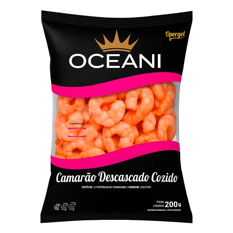 Camarão descascado cozido 111/130 oceani 40x200g