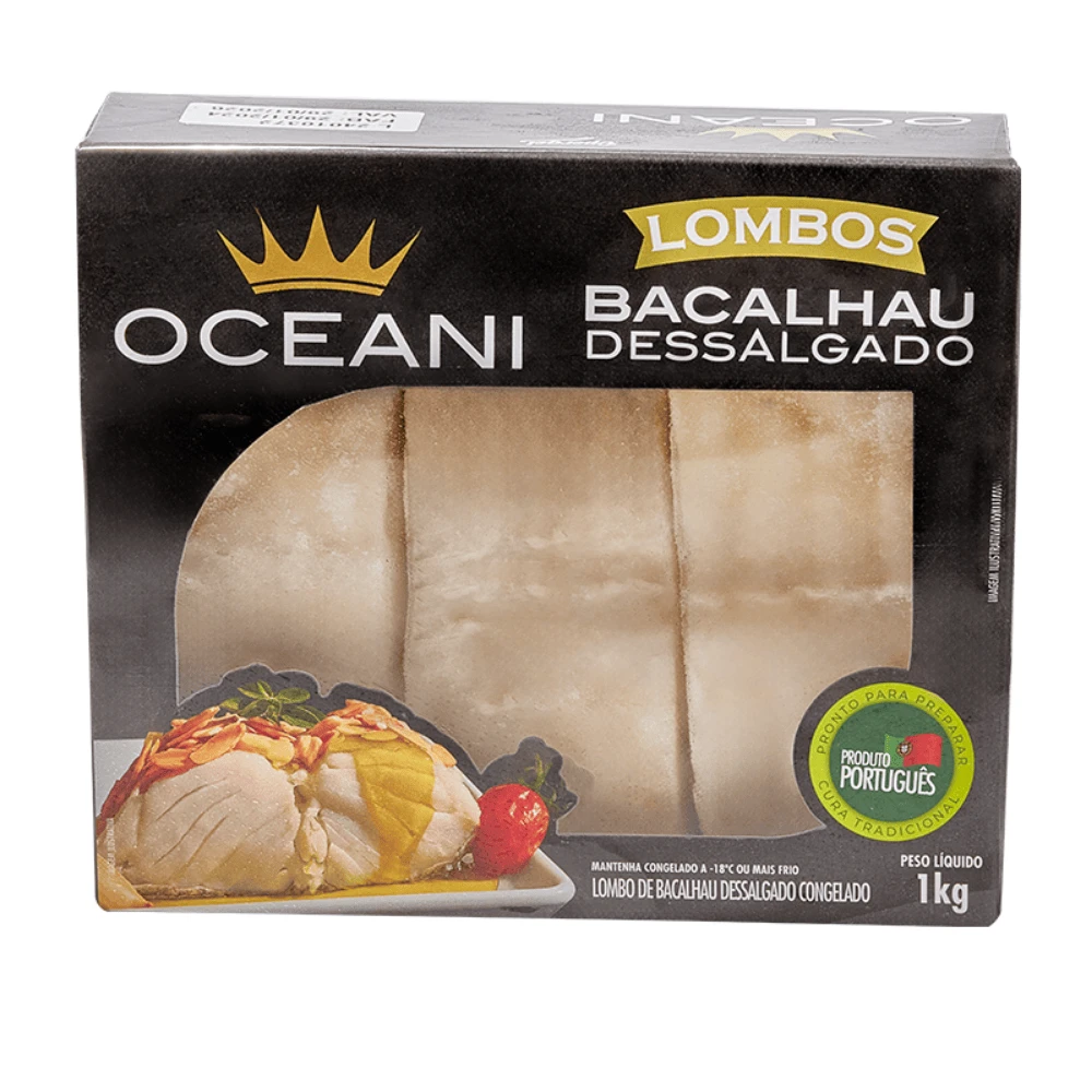 Lombo de Bacalhau Dessalgado Congelado Oceani 1kg
