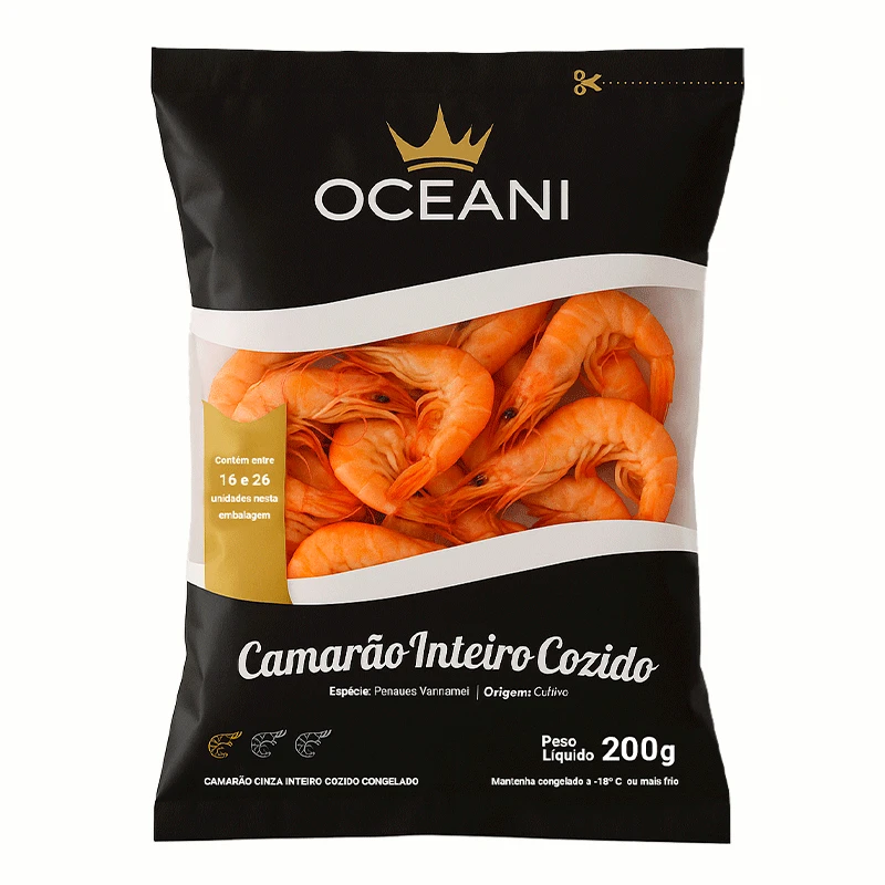 Camarão Inteiro Cozido Oceani 40x200