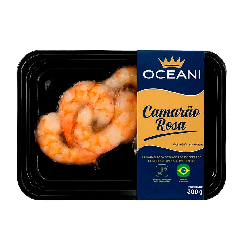 Camarão Rosa Descascado e Eviscerado Oceani 300g – Embalagem Skinpack