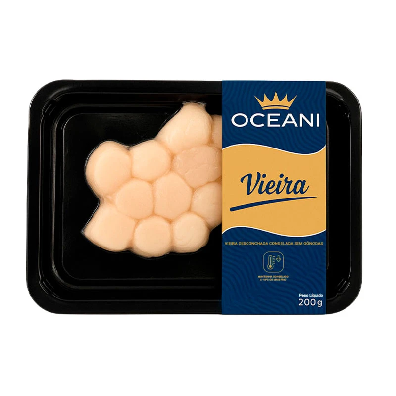 Vieiras Sem Concha Congeladas Oceani 200g – Embalagem Skinpack